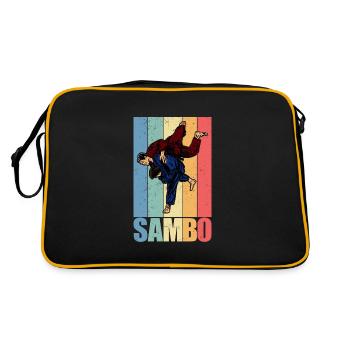 Sambo Kampfsport Russland UdSSR Sportanzug - Retro Tasche - Schwarz/Gold - Hinten