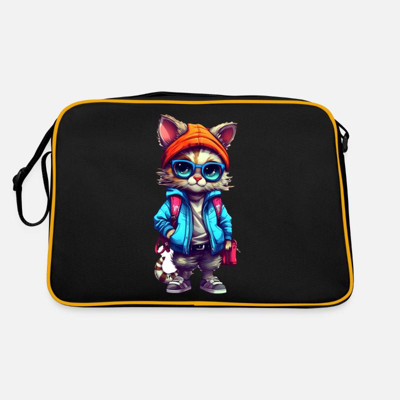 Dessin animé de chat mignon Sac Retro