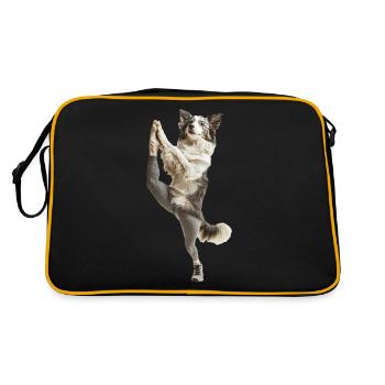 Australischer Schäferhund - Retro Tasche - Schwarz/Gold - Hinten