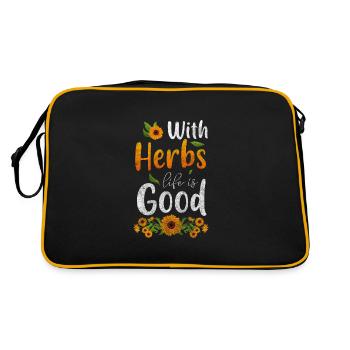 Herbes médicinales Guérisseur Herbes naturelles - Sac Retro - noir/or - Dos