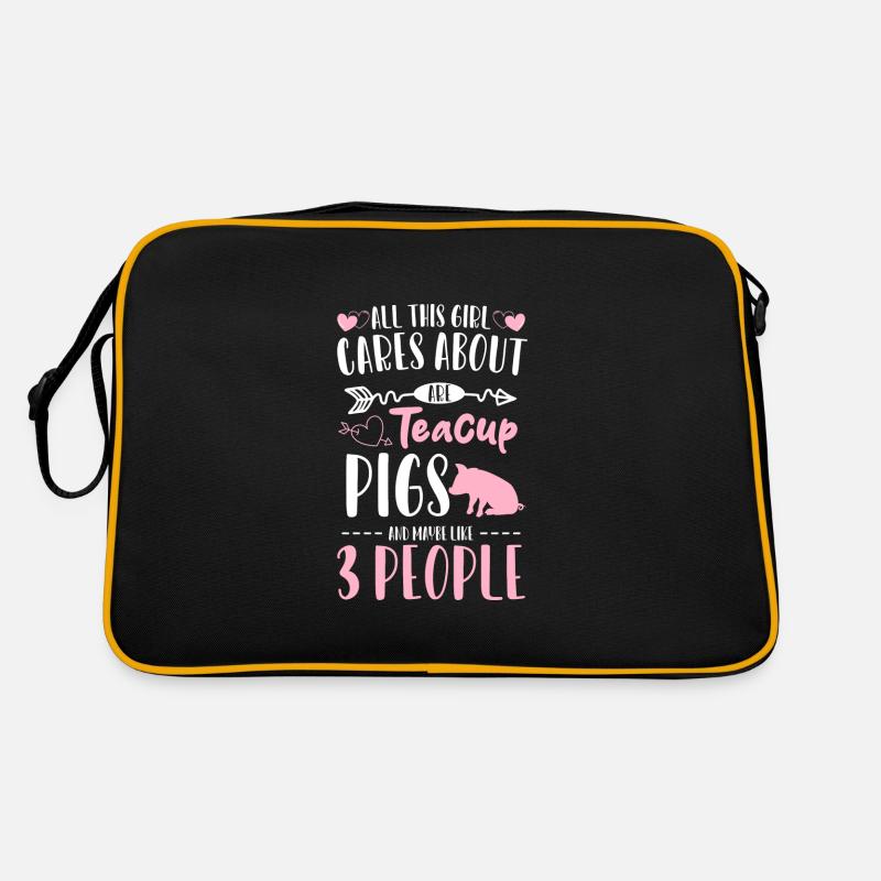 Teacup Schweinchen Ringelschwanz Ferkel Niedlich Retro Tasche