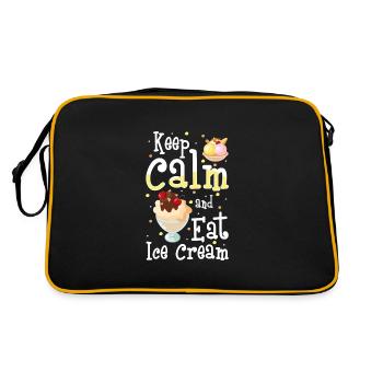 Eiscreme Eiskugel Süßigkeiten Softeis - Retro Tasche - Schwarz/Gold - Hinten