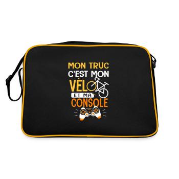 Vélo Mon truc c est mon velo et ma console velo - Sac Retro - noir/or - Dos
