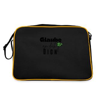 Glaube an dich - Retro Tasche - Schwarz/Gold - Hinten
