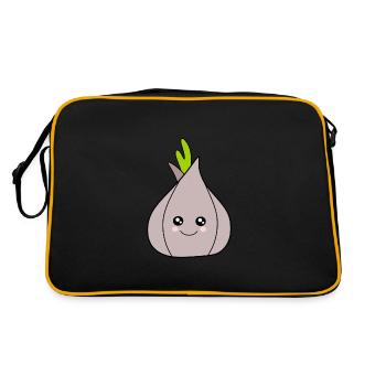 Légumes Kawaii Oignon Ail Cadeaux Drôles - Sac Retro - noir/or - Dos