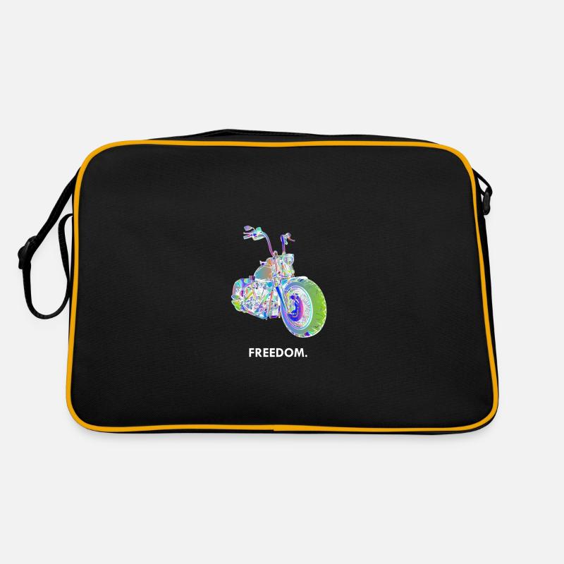 Motorrad Chopper Freedom Biker Motorradfahrer Retro Tasche