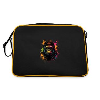 Colorful Gorilla Splash Art Expression - Retro Bag - black/gold - Back