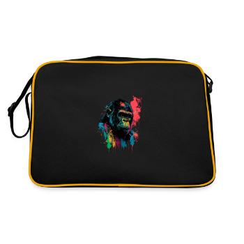Colorful Gorilla Splash Art Expression - Retro Bag - black/gold - Back