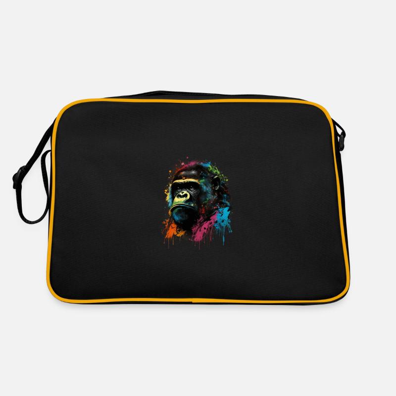 Gorille coloré Splash Art Expression Sac Retro