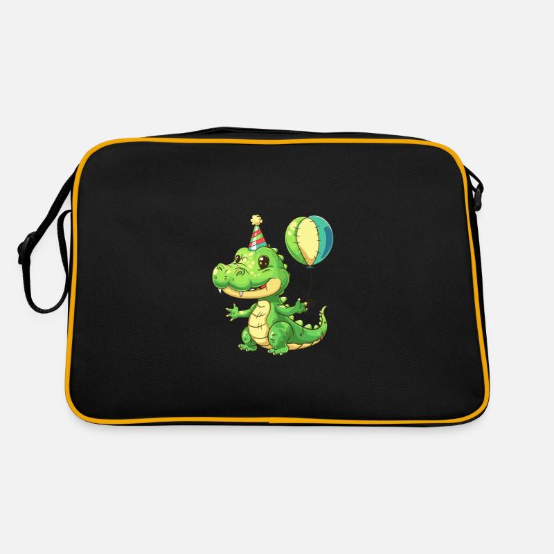 Alligator Geburtstag Comic Retro Tasche