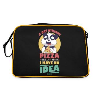 A Day Without Pizza Is Like Just Kidding I Have No - Retro Tasche - Schwarz/Gold - Hinten