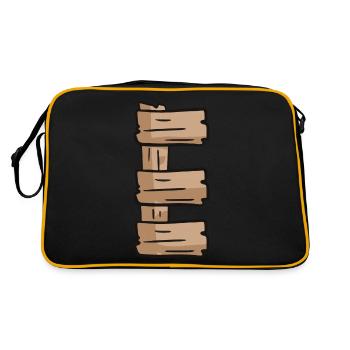 Letter E Wood Wooden Letter Name - Retro Bag - black/gold - Back