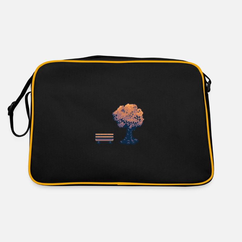 Pixel Tree and Bench Vintage Retro Bag