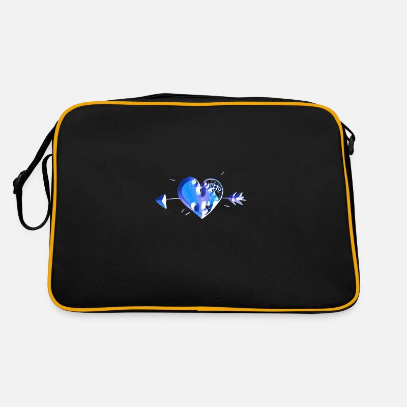 cicatrices de flèches bleues du cœur Sac Retro