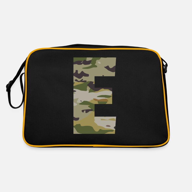 Tarnbuchstabe E Retro Tasche