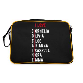 iLove Cocaine | White text - Retro Bag - black/gold - Back
