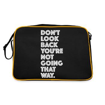 Don't look back, wrong way | funny sayings - Retro Bag - black/gold - Back