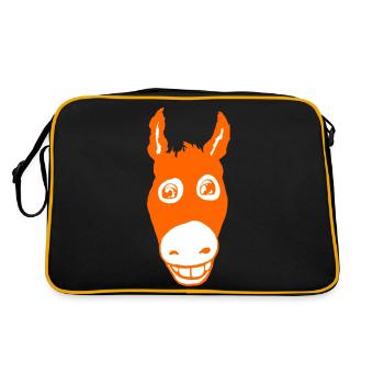 Orange âne souriant - Sac Retro - noir/or - Dos