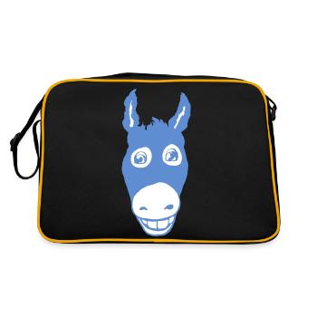 Bleu âne souriant - Sac Retro - noir/or - Dos
