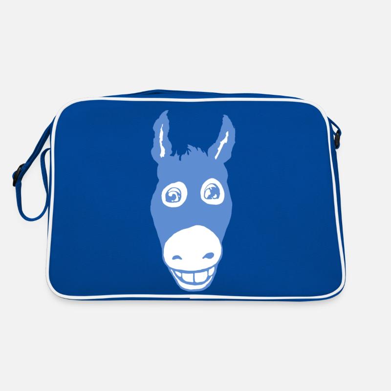 Bleu âne souriant Sac Retro