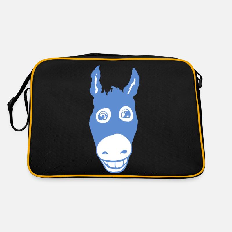Bleu âne souriant Sac Retro