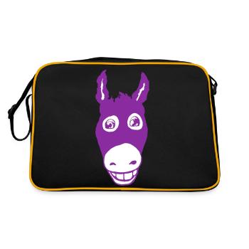 Âne souriant violet - Sac Retro - noir/or - Dos