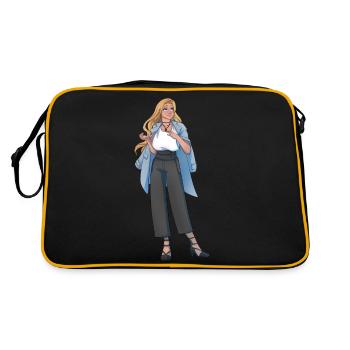Nina - Retro Tasche - Schwarz/Gold - Hinten