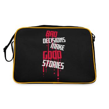 bad decisions great stories - Retro Bag - black/gold - Back