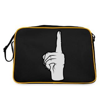 Finger points up - Retro Bag - black/gold - Back