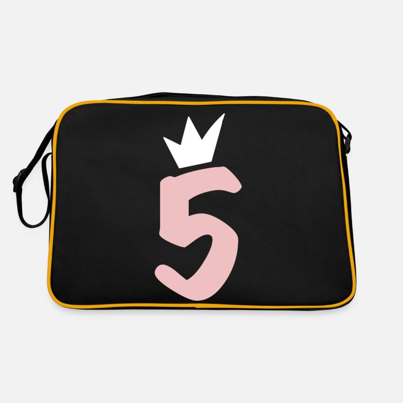 Fünf Geburtstag Mädchen Kindergeburtstag Retro Tasche