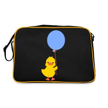 Cute baby duck character 5 - Retro Bag - black/gold - Back