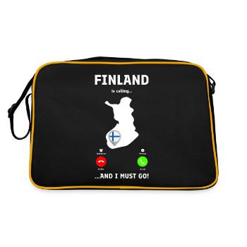 Finland Is Calling - Funny Incoming Call Design - Retro Bag - black/gold - Back