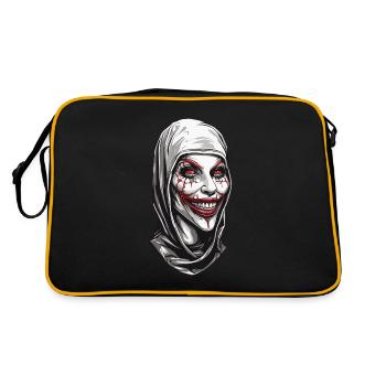 Creepy nun horror and disgust on Halloween - Retro Bag - black/gold - Back