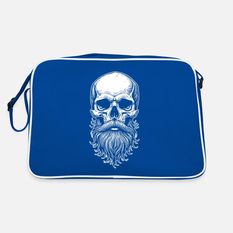 Skull mit Bart Retro Tasche