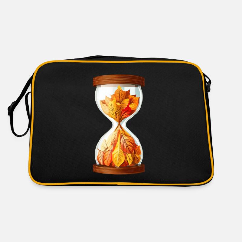 Sanduhr des Herbstes - Retro Tasche - Schwarz/Gold
