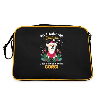 Corgi Christmas - Sac Retro - noir/or - Dos