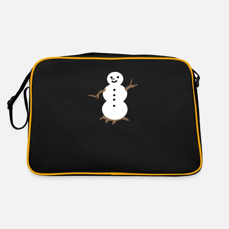 Snowman in a simple design - Retro Bag - black/gold