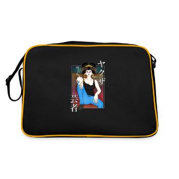 Geisha yakuza on the couch - Retro Bag - black/gold - Back