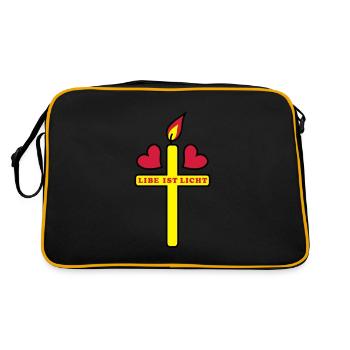 Coeur d'amour + croix 3c lumière - Sac Retro - noir/or - Dos