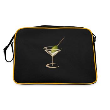 Cool Martini Glass With Olive - Retro Bag - black/gold - Back