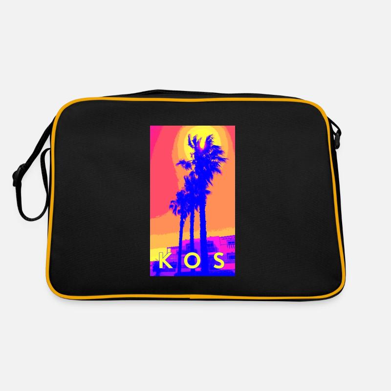 3 palm trees on Kos - Retro Bag - black/gold
