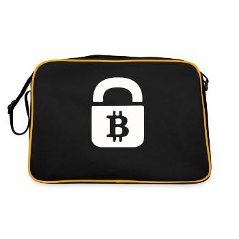 Bitcoin-Block - Retro Tasche - Schwarz/Gold - Hinten