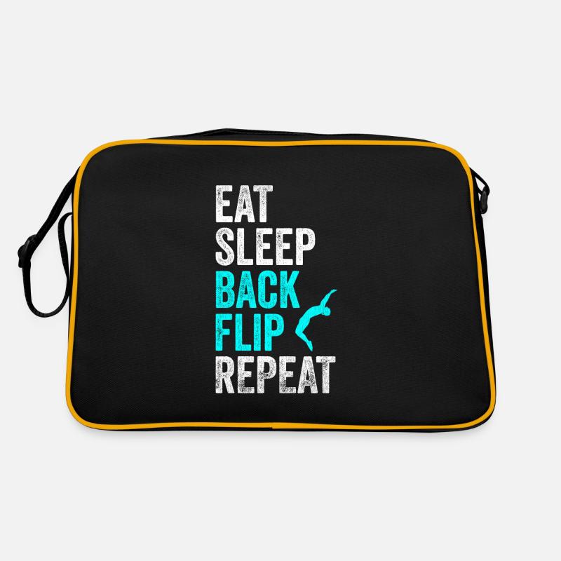 Manger dormir dos flip répéter chemise gymnastique tee Sac Retro