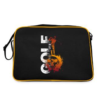 Golf Halloween-Golfer Abschlag zur Geisterstunde - Retro Tasche - Schwarz/Gold - Hinten