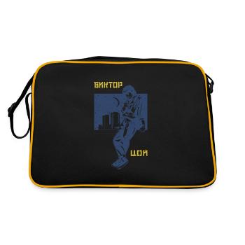 Musik UdSSR Zoi Rockband Kino Dichter Sänger - Retro Tasche - Schwarz/Gold - Hinten