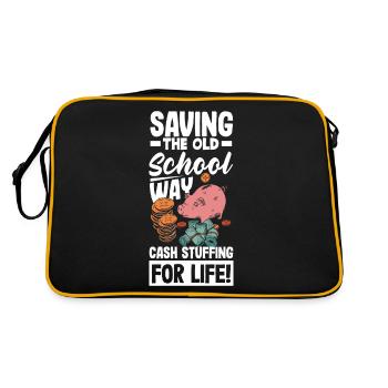 Saving the Old-School Way Cash Stuffing for Life - Retro Tasche - Schwarz/Gold - Hinten