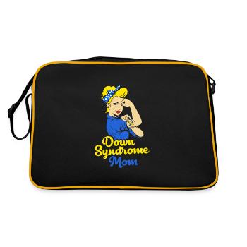 Down syndrome T21 chromosome trisomy mother mom - Retro Bag - black/gold - Back