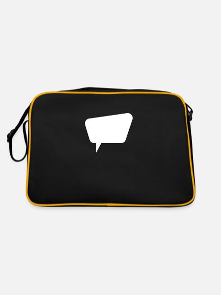 Sprechblase Denkblase Beschriften Speechbubble - Retro Tasche - Schwarz/Gold - Hinten