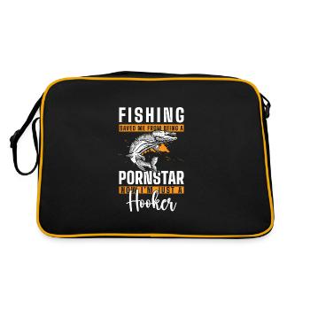 canne à pêche de pêcheur appât de mer - Sac Retro - noir/or - Dos