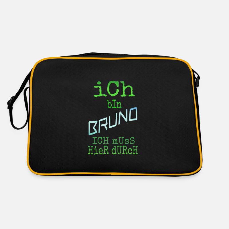 Bruno - Retro Tasche - Schwarz/Gold